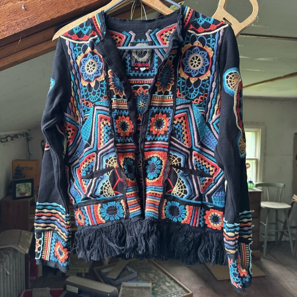 Johnny Was Biya Embroidered Jacket size S